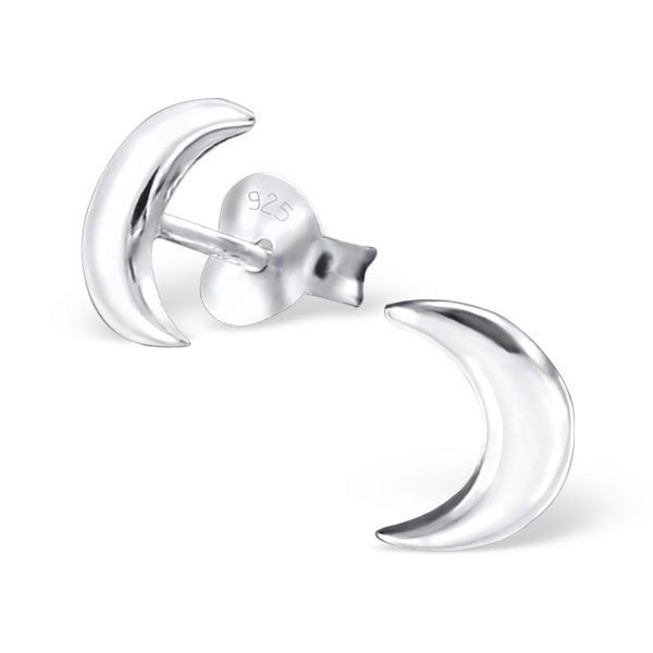 sterling silver moon earrings