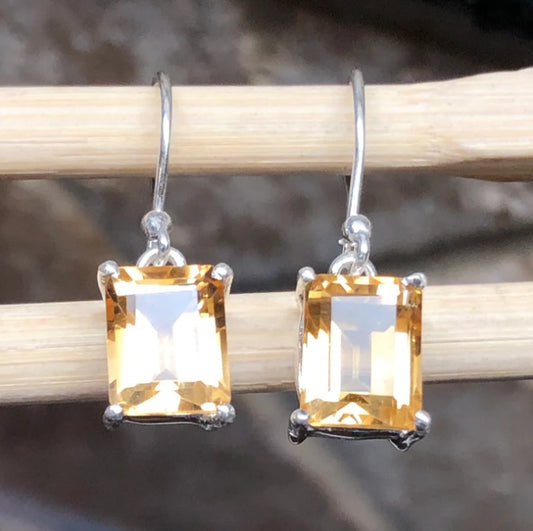 citrine silver earrings