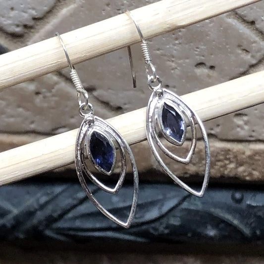 handmade marquise iolite earrings