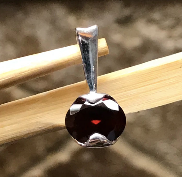 oval red garnet pendant
