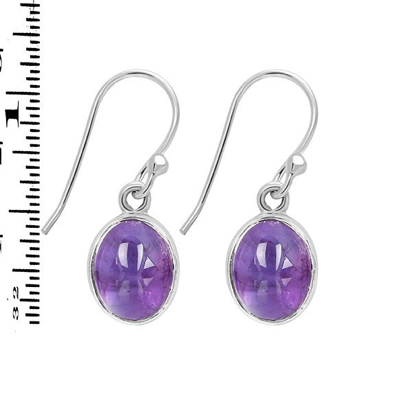 Oval Amethyst Dangle Drop Earrings Femmes Bijoux