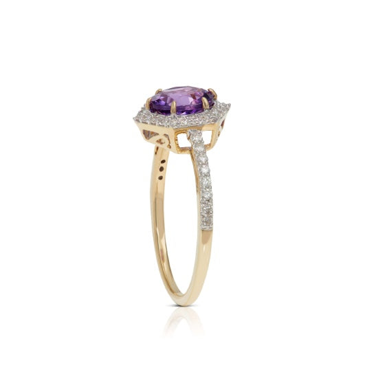 halo cz amethyst jewelry