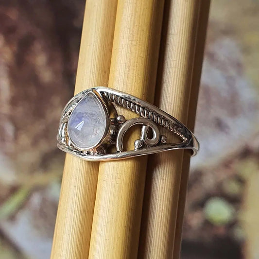 rainbow moonstone ring