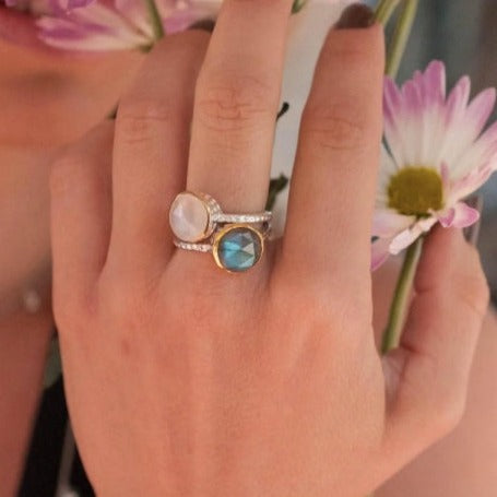 Hammered Labradorite ring