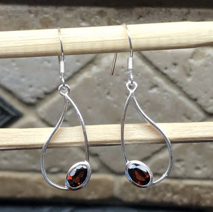 dangle drop garnet earrings