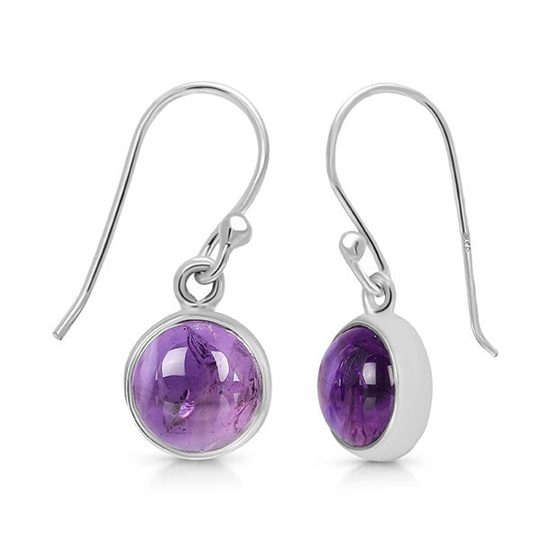 round amethyst earrings