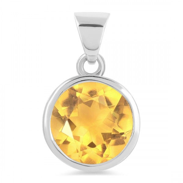 round citrine pendant