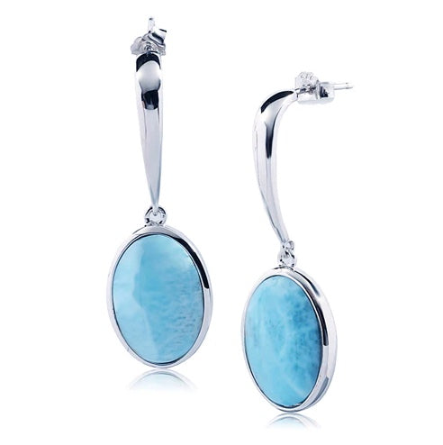 Larimar silver earrings