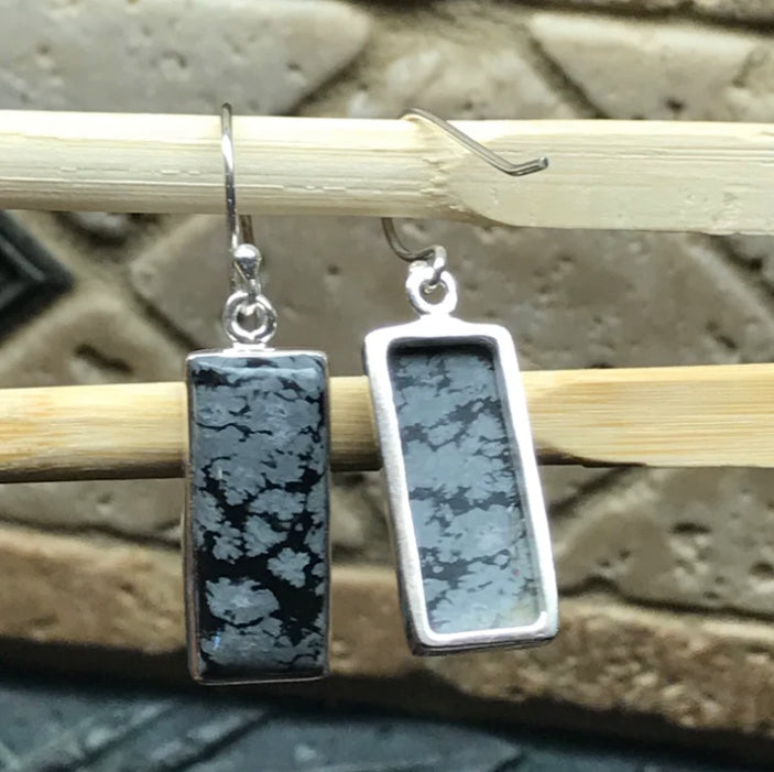 Snowflake Jasper Silver Earrings