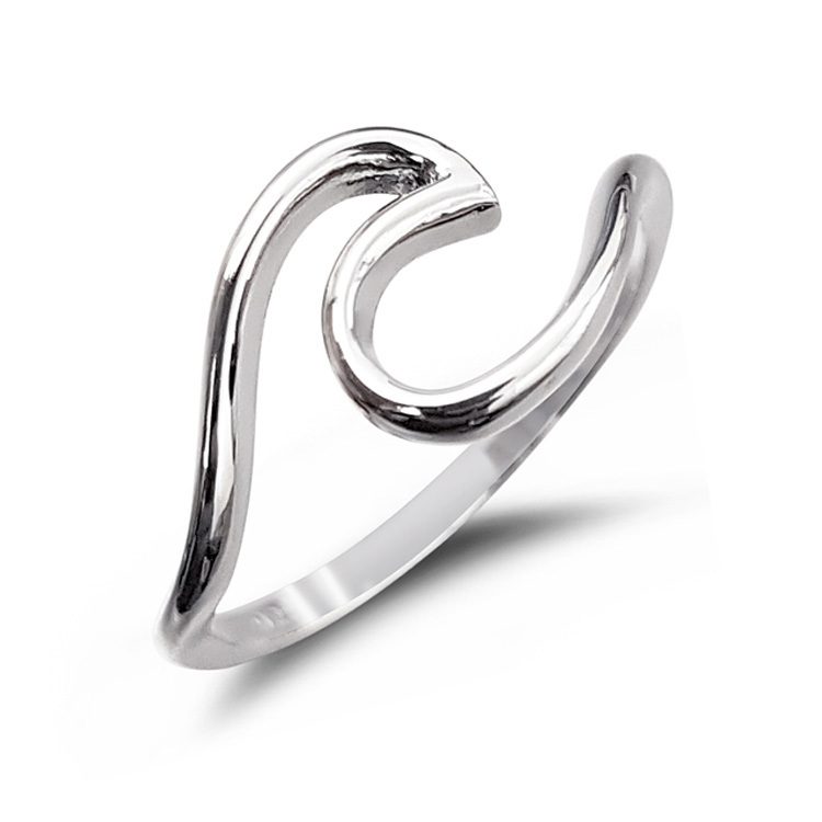 Dainty Surf Wave Silver Ring