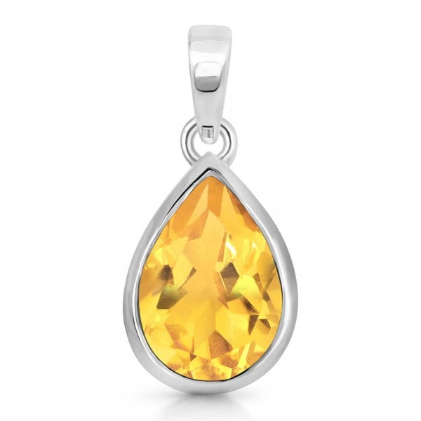 Teardrop citrine pendant