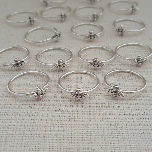 honeybee silver ring