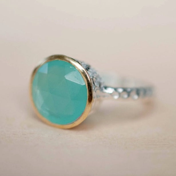 green chalcedony ring