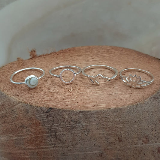 Stackable Mountain Sterling Silver Ring