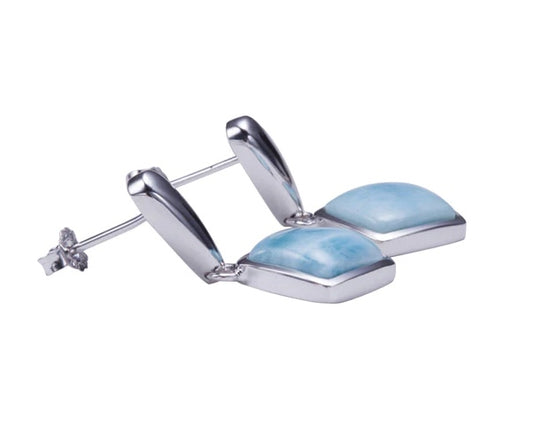 blue larimar silver earrings