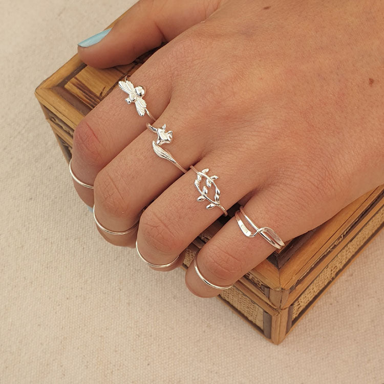 Sterling Silver Leaf Ring