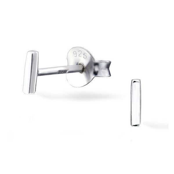 925 Sterling Silver T Bar Studs