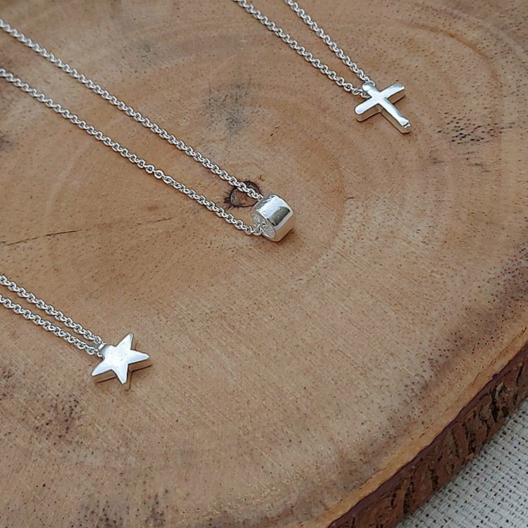 silver charm necklace for women