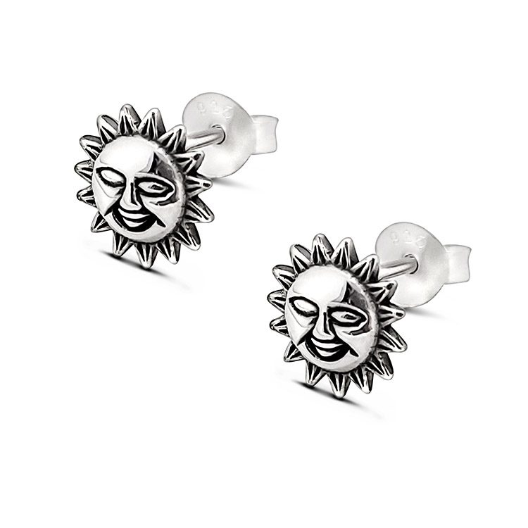 smiling sun stud earrings