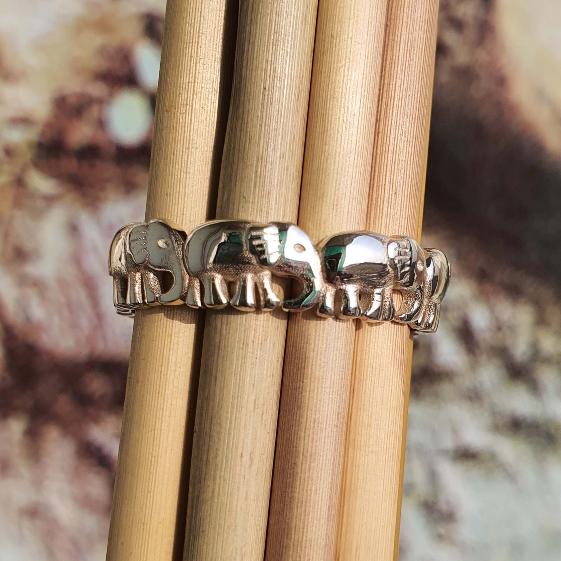 sterling silver elephant ring