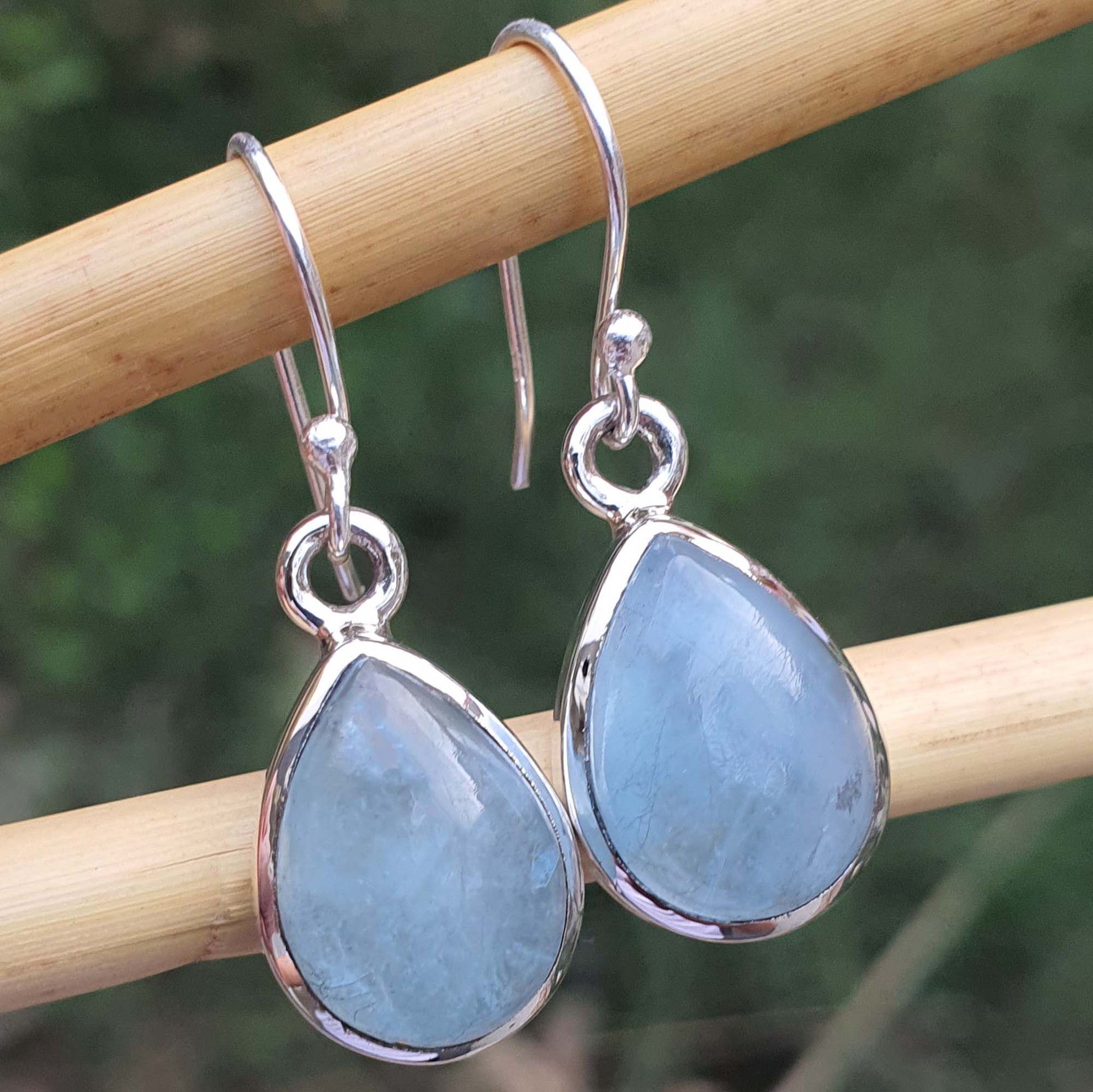 teardrop aquamarine earrings