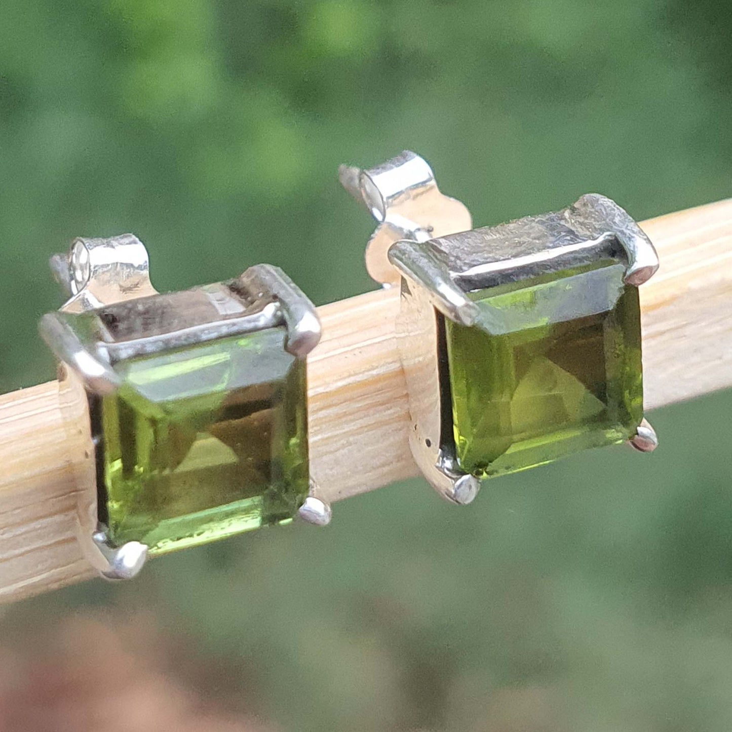 natural peridot earrings