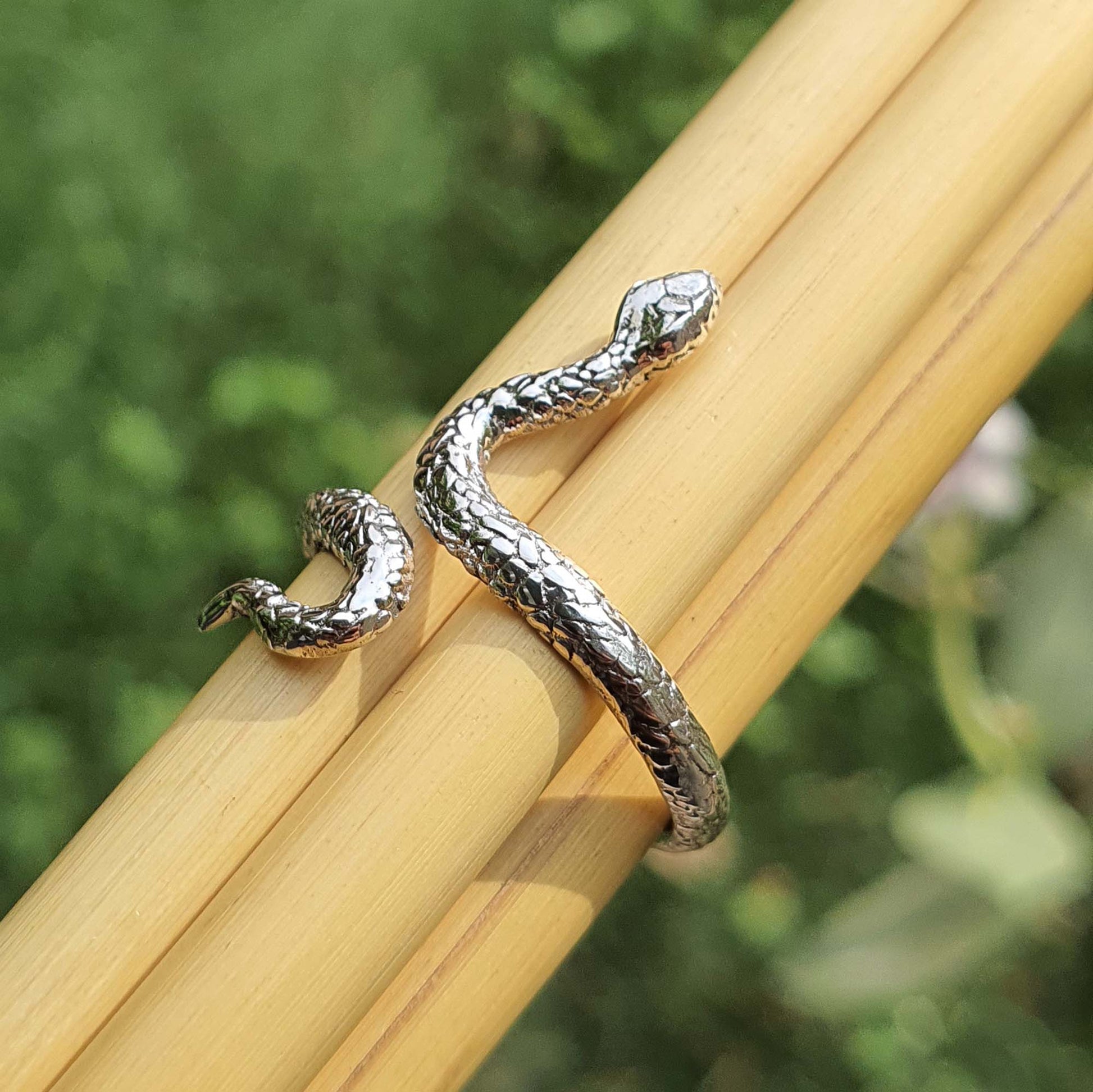 silver designer snake ring