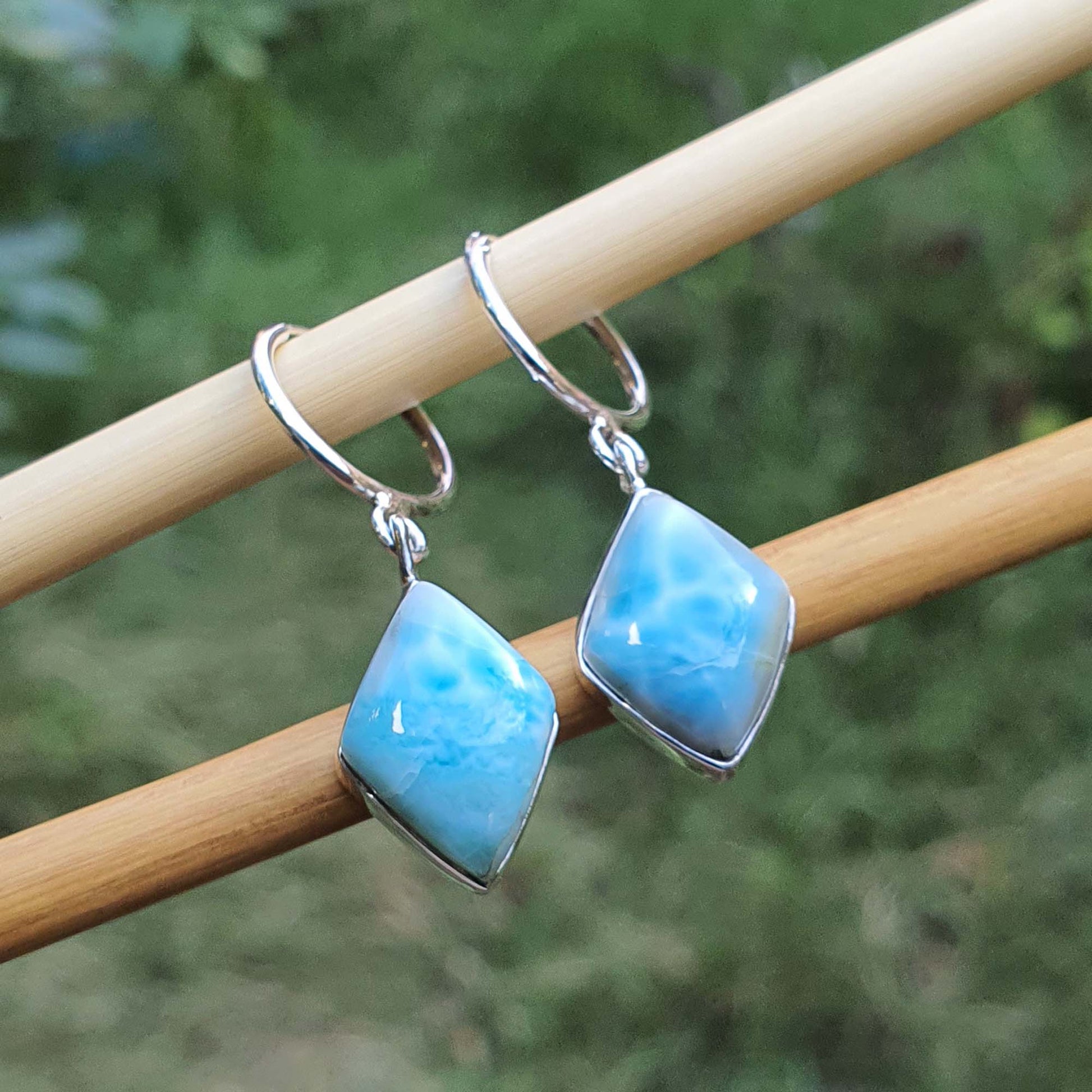 rhombus larimar earrings