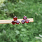 Three Garnet Stud Earrings in Sterling Silver Pyrope Garnet Minimalist Jewelry