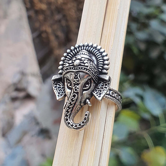 oxidized silver ring for women