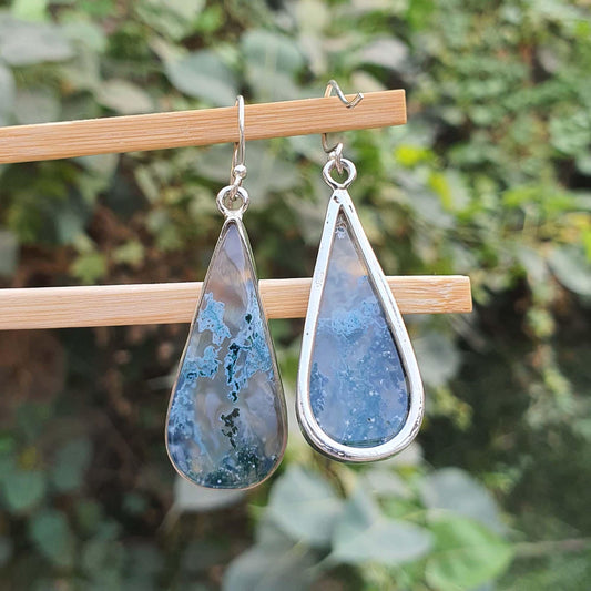 925 sterling silver agate earrings