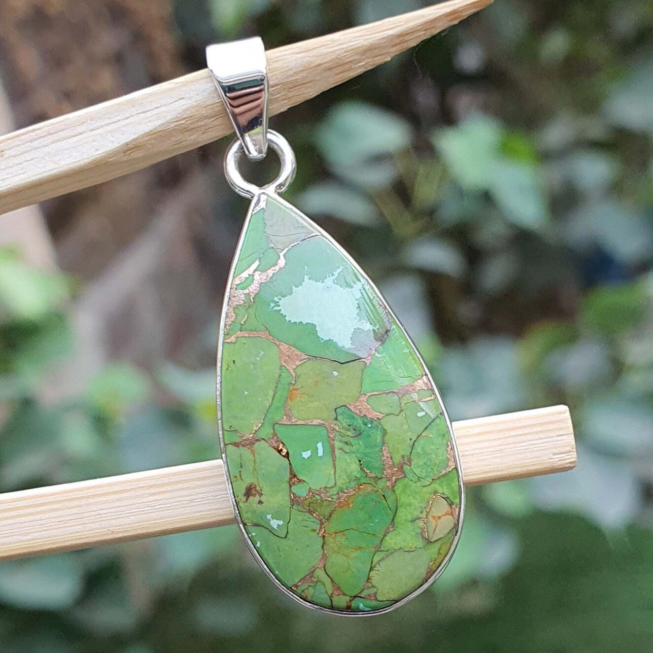 Green Copper Turquoise Pendant