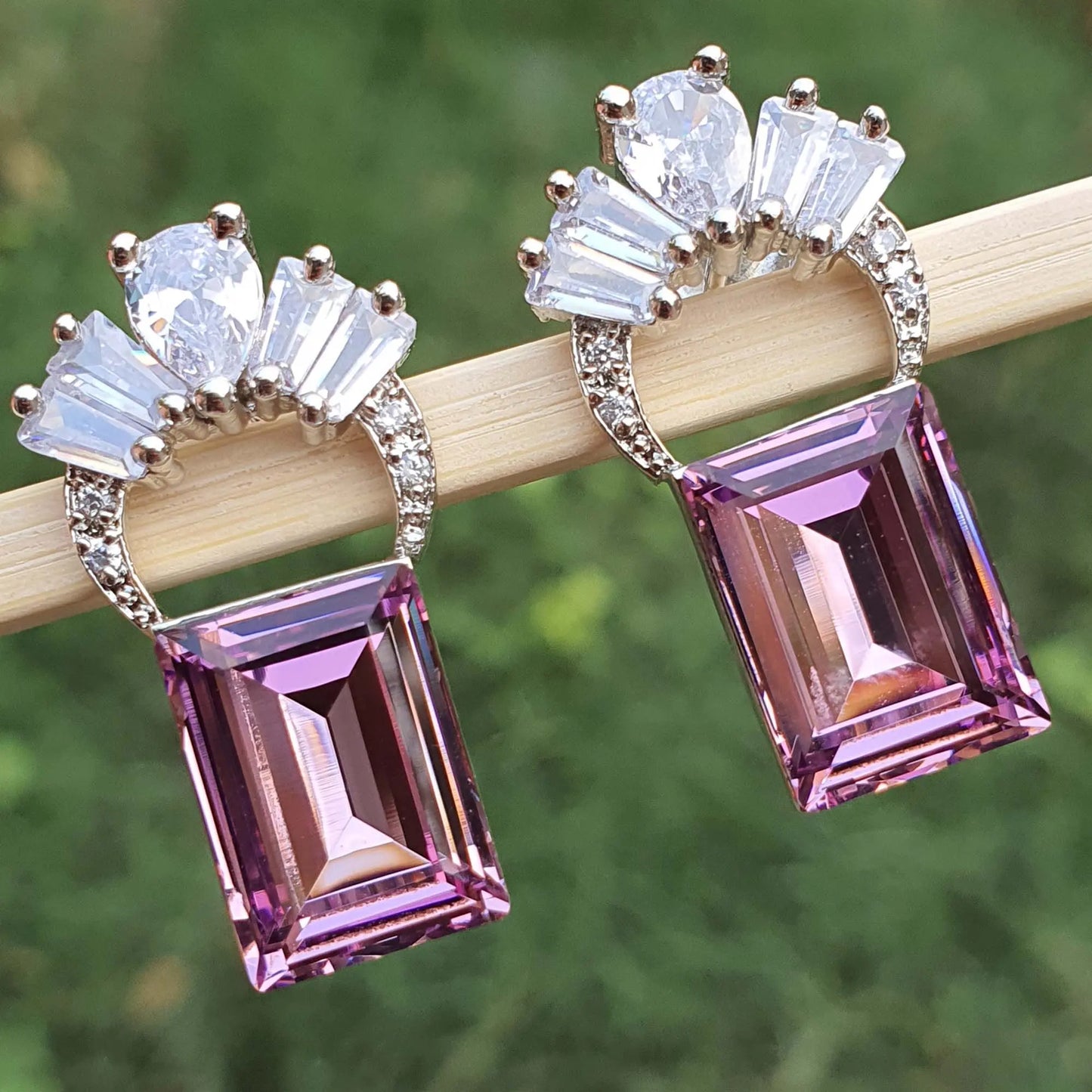 pink cz earring for mother