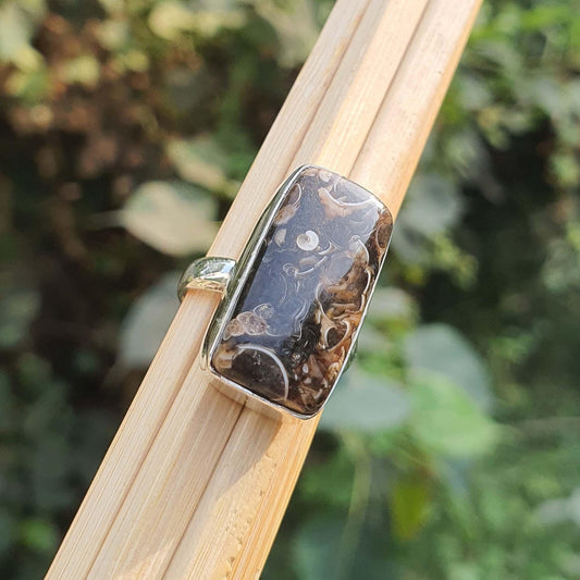 Rectangle Turtella Jasper Ring