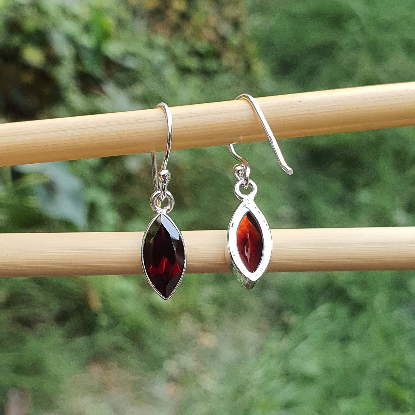 garnet dangle earrings