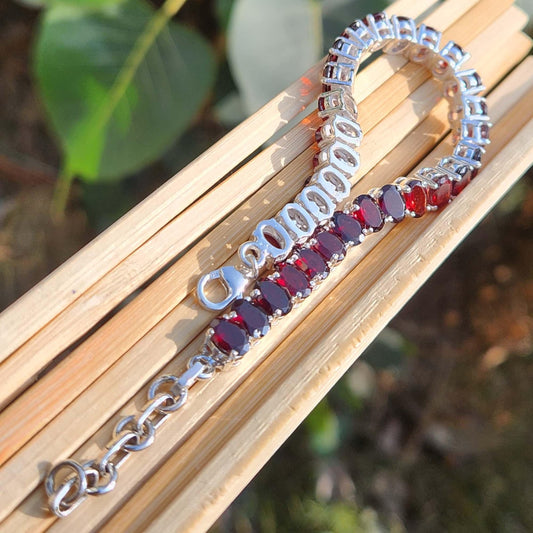 garnet mens bracelet
