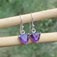 Triangle amethyst earring