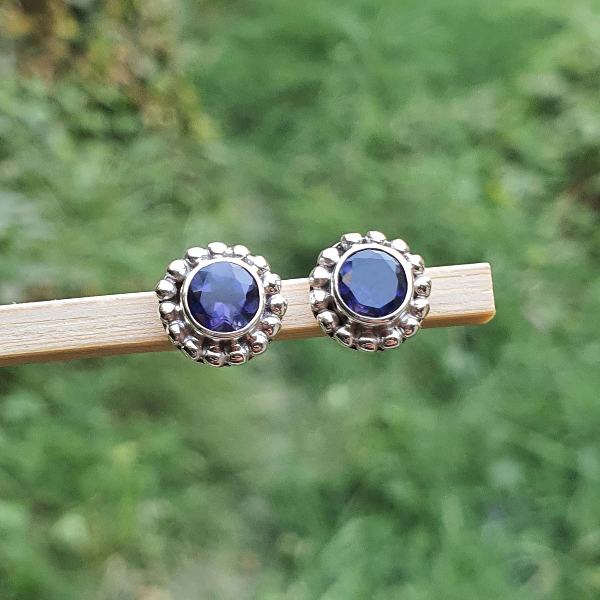 iolite stud earrings