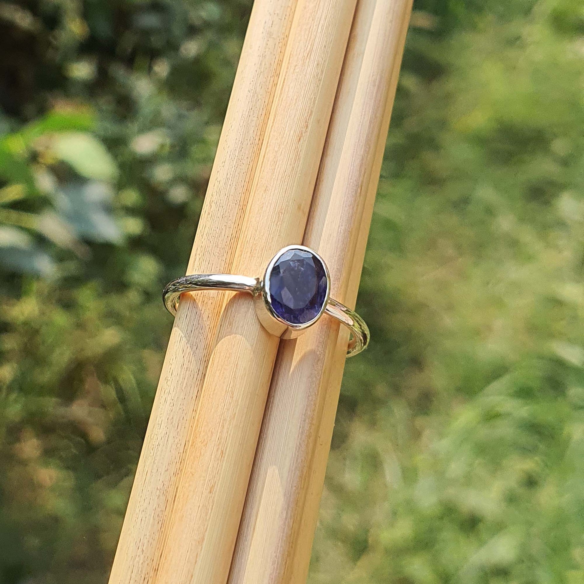 natural iolite ring