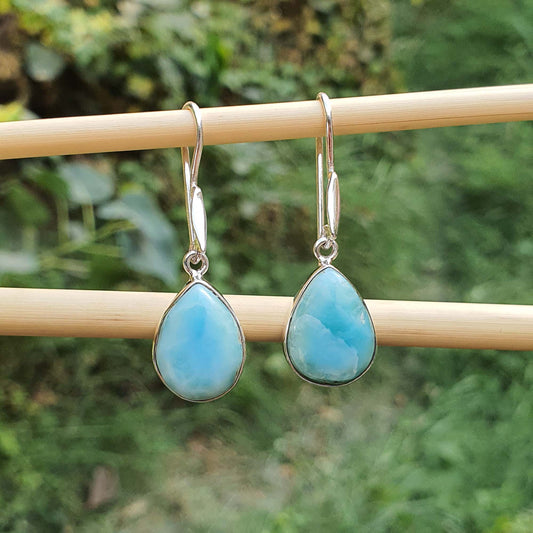 natural larimar earrings