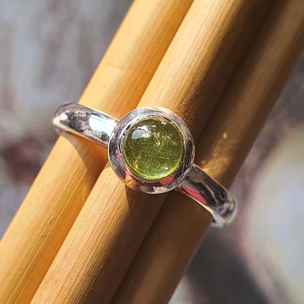 green tourmaline gemstone ring