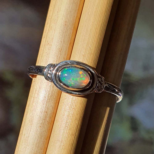 stackable opal ring