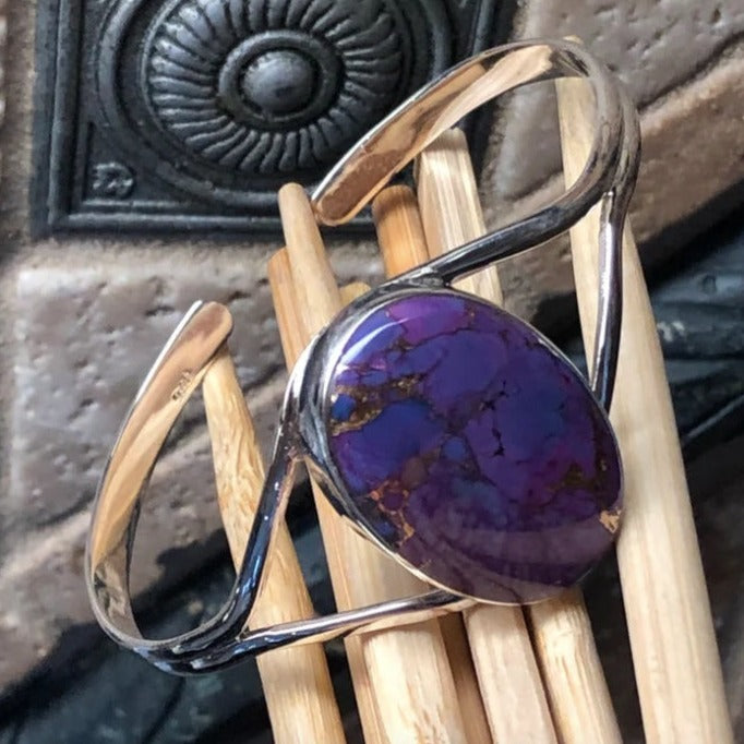 purple copper turquoise bangle