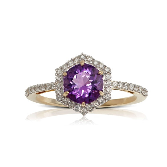 purple amethyst silver ring