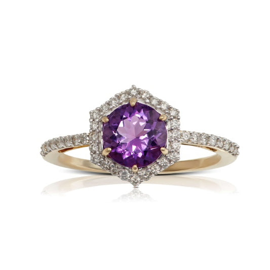 purple amethyst silver ring