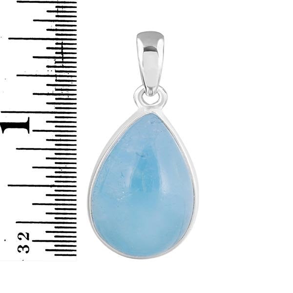 silver aquamarine pendant 