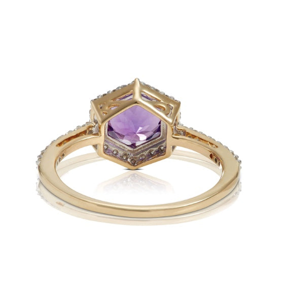 gold plated amethyst ring