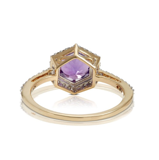 gold plated amethyst ring