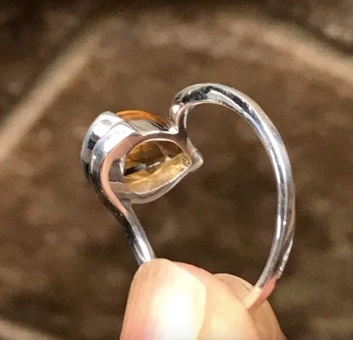 citrine silver ring