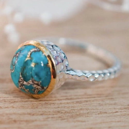 copper turquoise ring